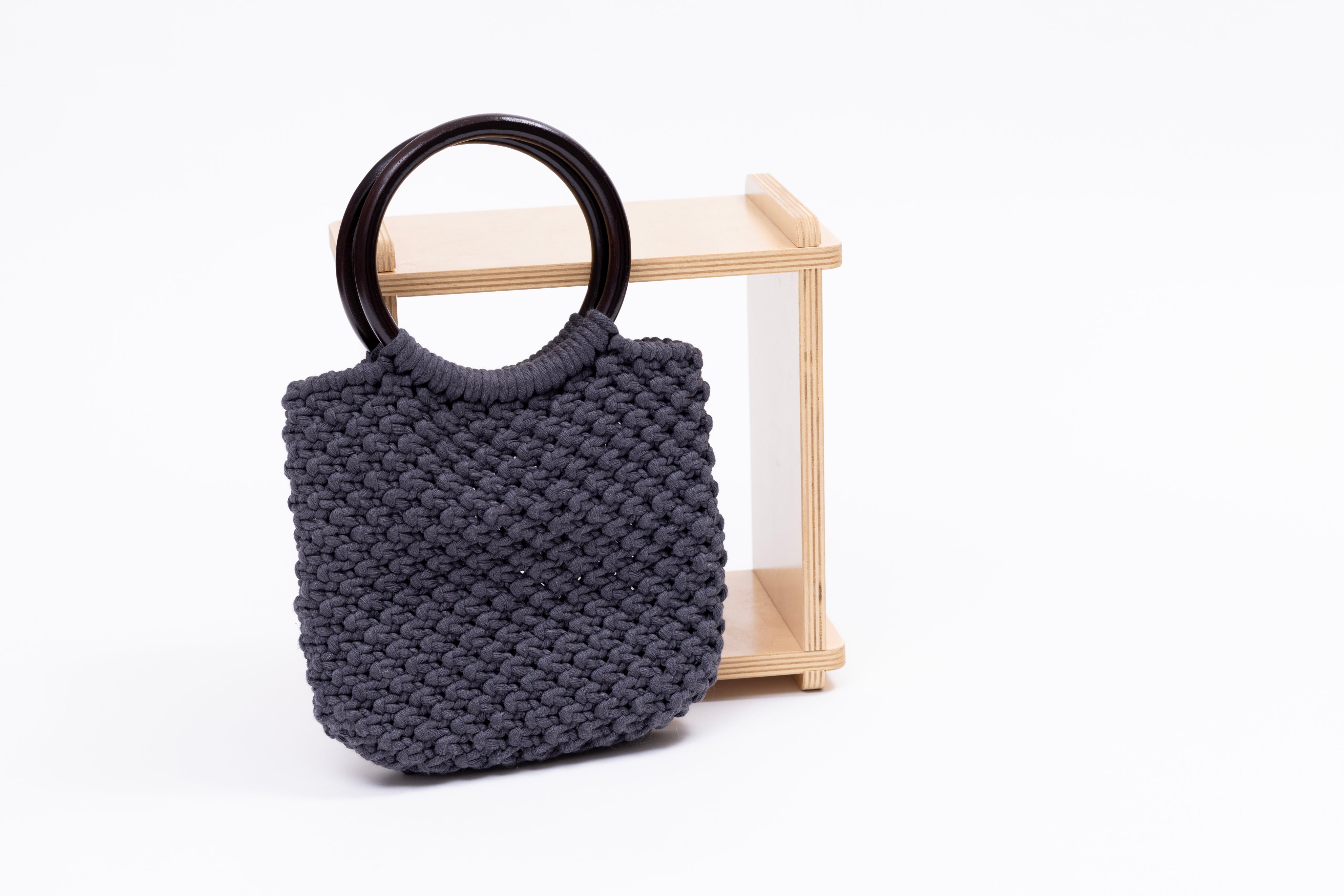 Black macrame bag online