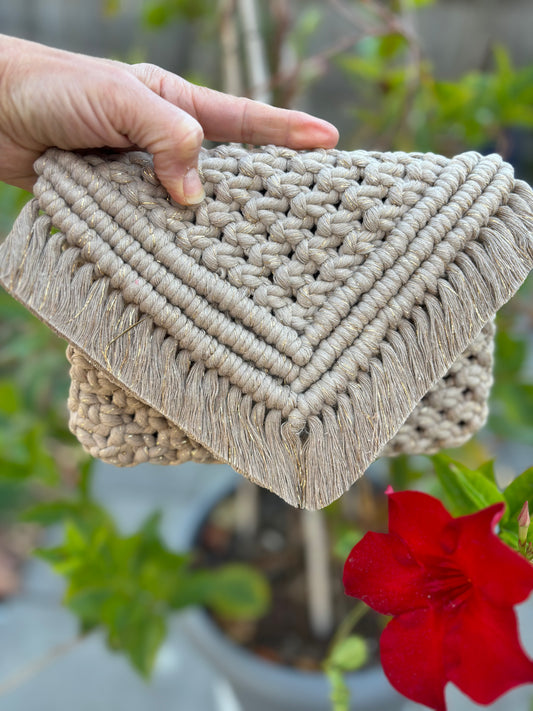 Festive Golden Beige Clutch