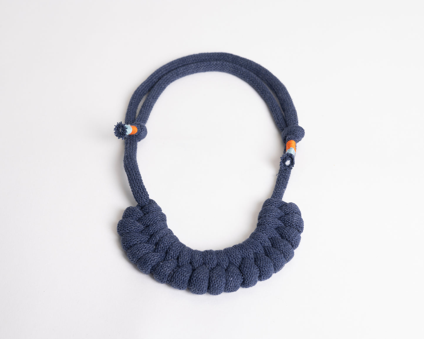 Adjustable Knotted braided cotton necklace